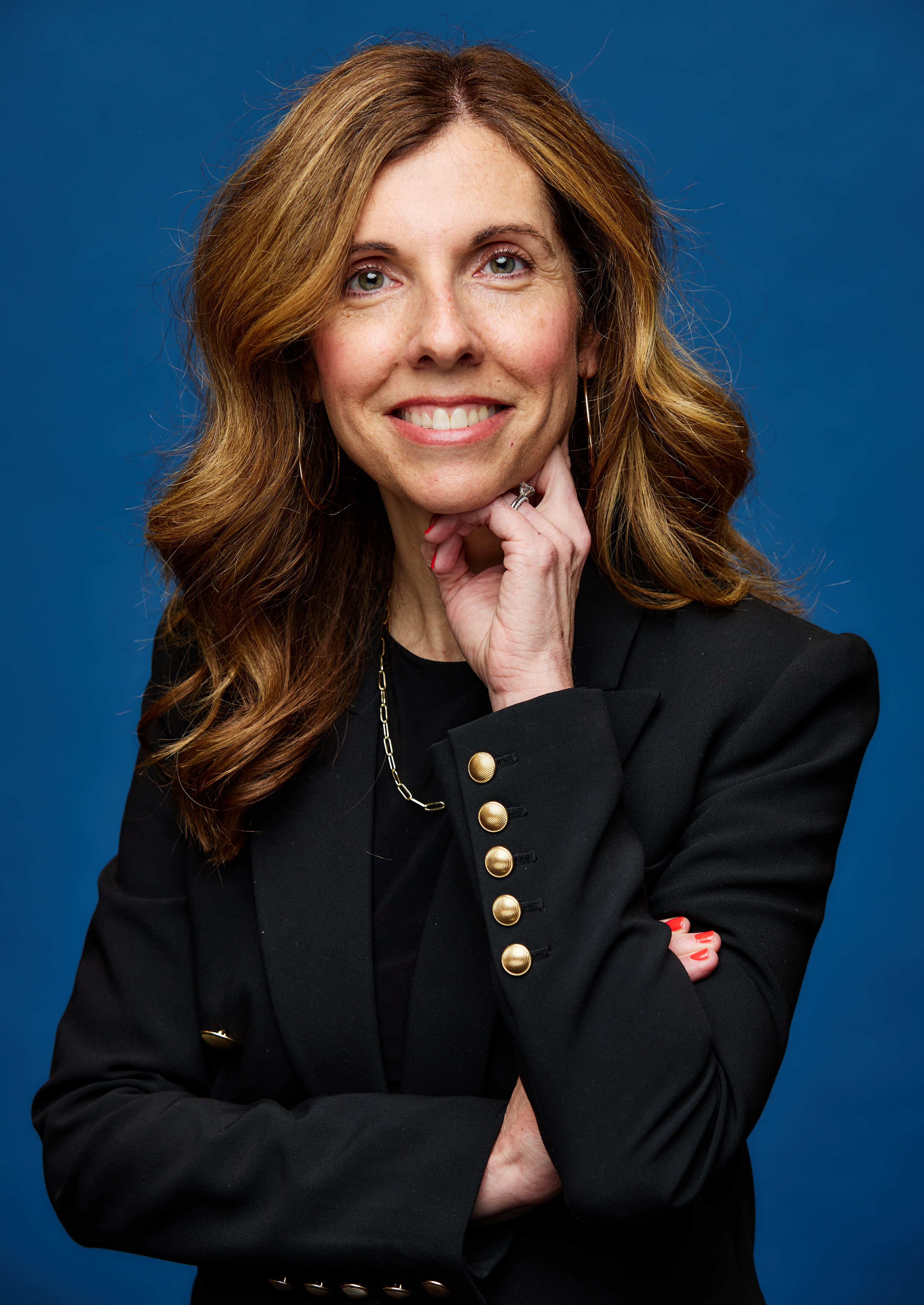 Portrait on a Studio Blue backdrop