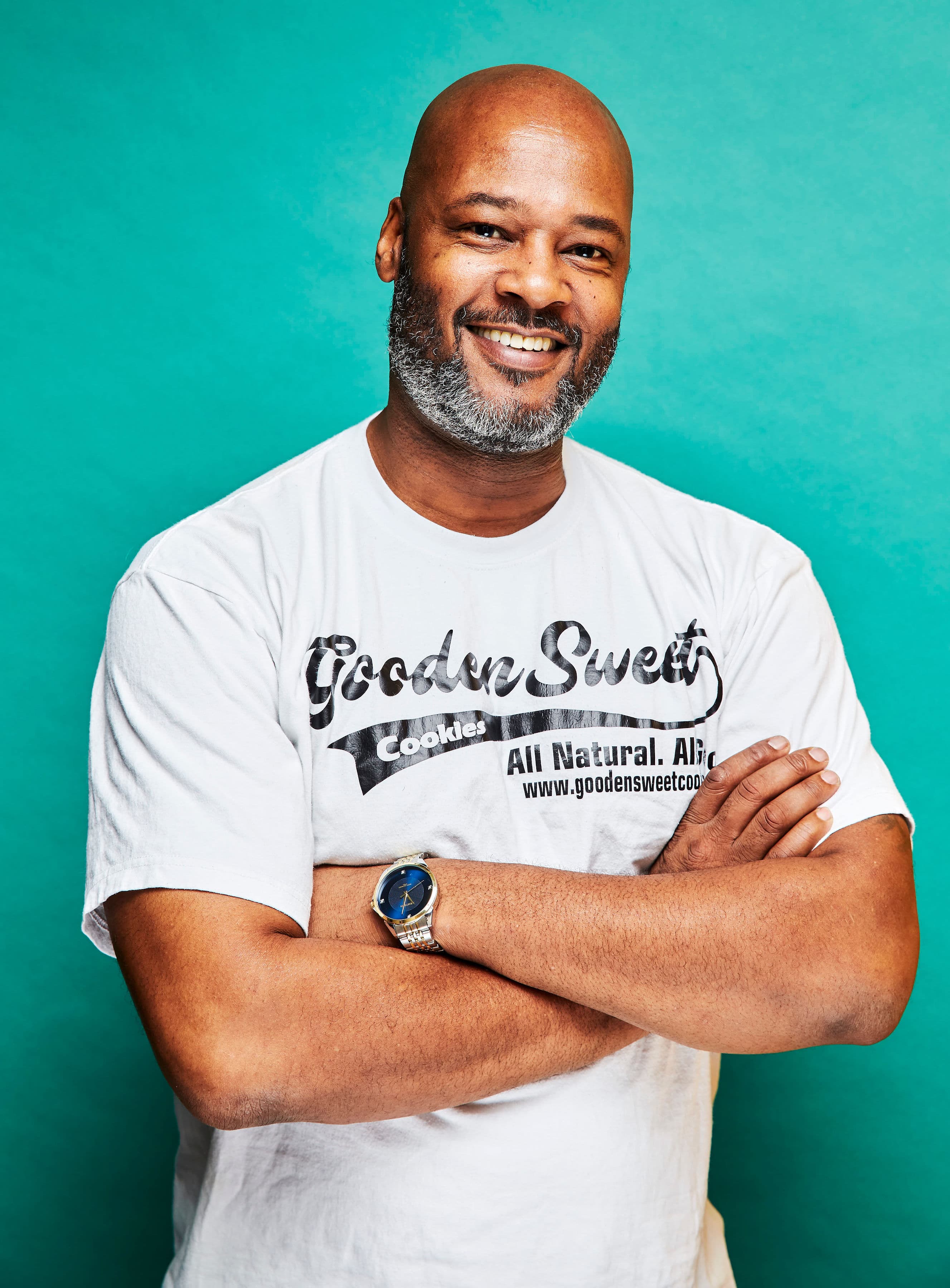 Portrait on a Teal backdrop
